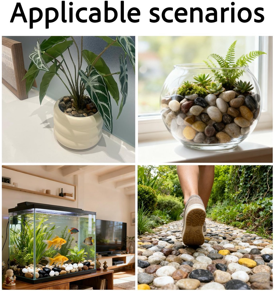 Gepolijste kiezelstenen 1,3kg (1-3cm) - Natuurlijke decoratiestenen - Kleurrijke rivierkiezels - SnelShoppen