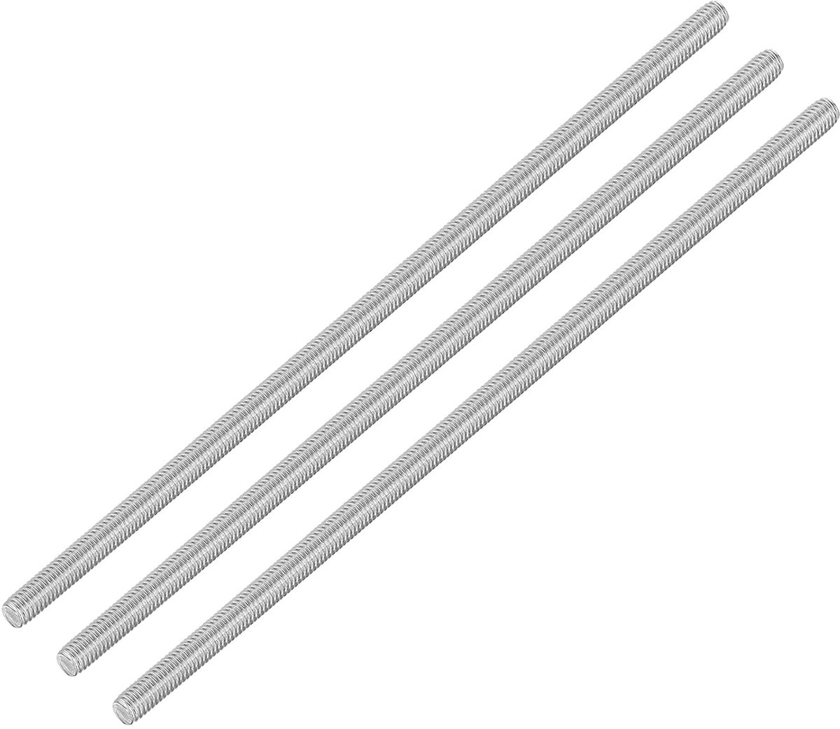 3 stuks draadstangen, M6 x 190 mm roestvrij staal, 304 klinknagels, stang rechtse schroefdraad M6-1 voor montage van meubels en machines