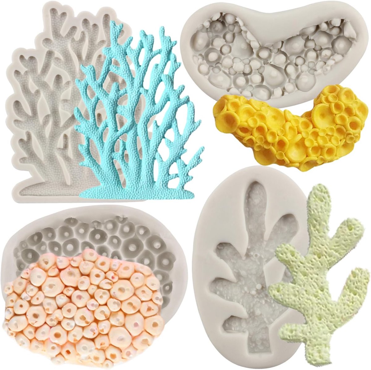 siliconen mal zeewier fondant mallen voor taart decoratie kauwgom pasta cupcake topper snoep chocolade polymeer klei set van 4