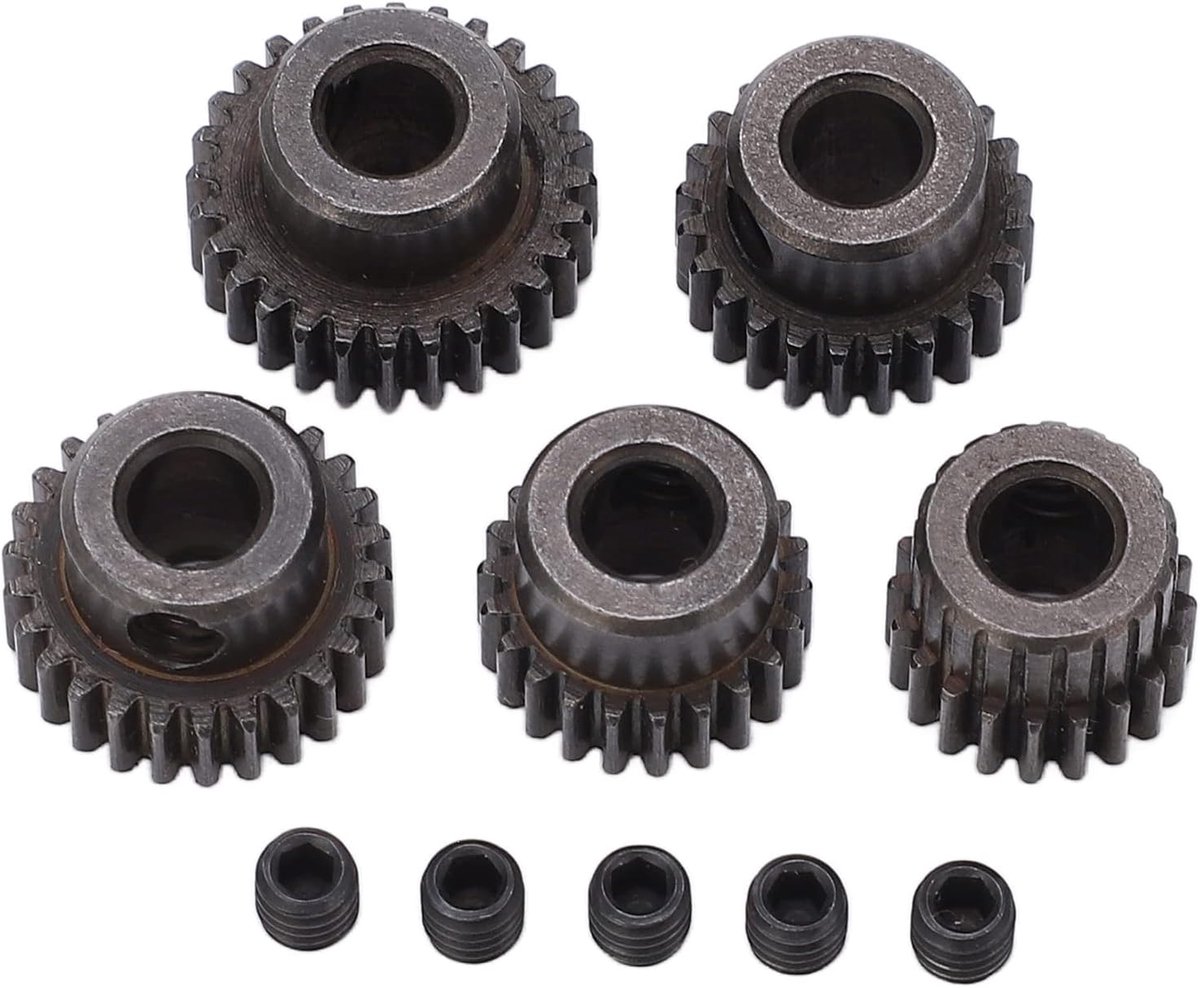 Motor Gear, 5 stuks 48DP motor Gear 5 mm golfgat 20T 22T 24T 26T 28T rondsel compatibel met Monster 1/10 RC Truck