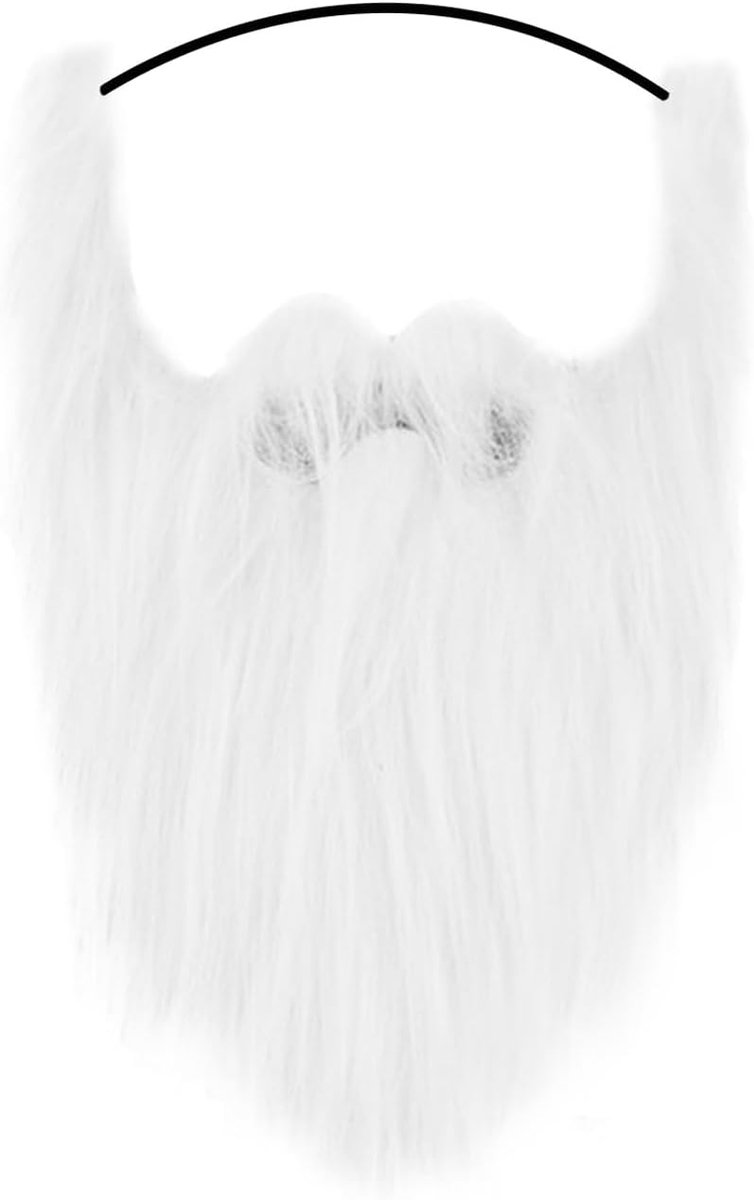 1 x witte baard, gesimuleerde baard, rollenspelaccessoires, rekwisieten, feestkostuumaccessoires
