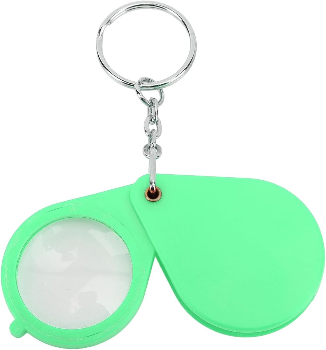 draagbaar, opvouwbaar, 10 x sleutelhanger, zakloep, leeslup, met sleutelhanger voor het lezen van munten, hobby's en reizen (groen)