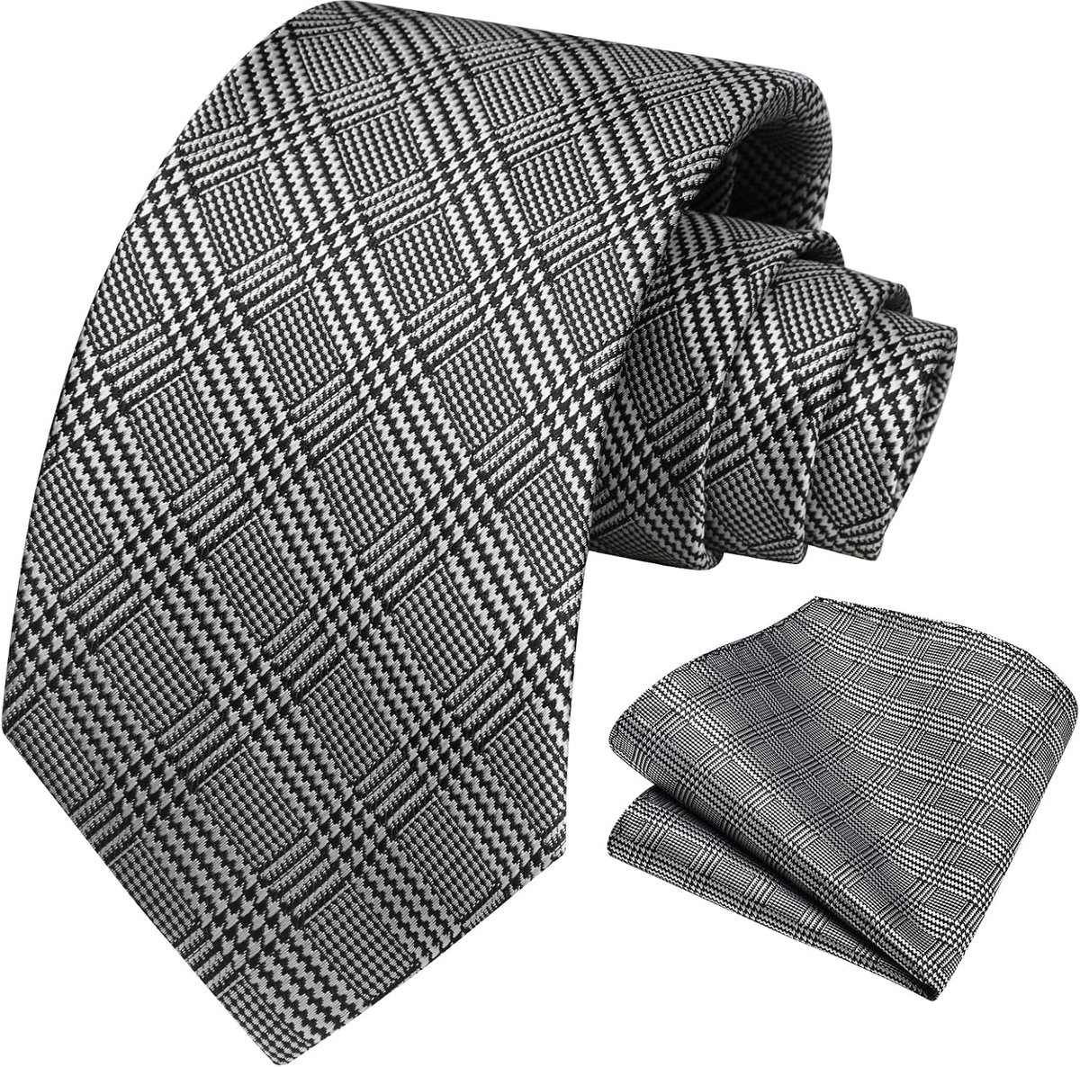 Stropdassen voor heren, effen, geruit, polkadots, klassieke bruiloftsstropdas en pochet set, formele elegante zakelijke herenstropdassen, veelkleurig
