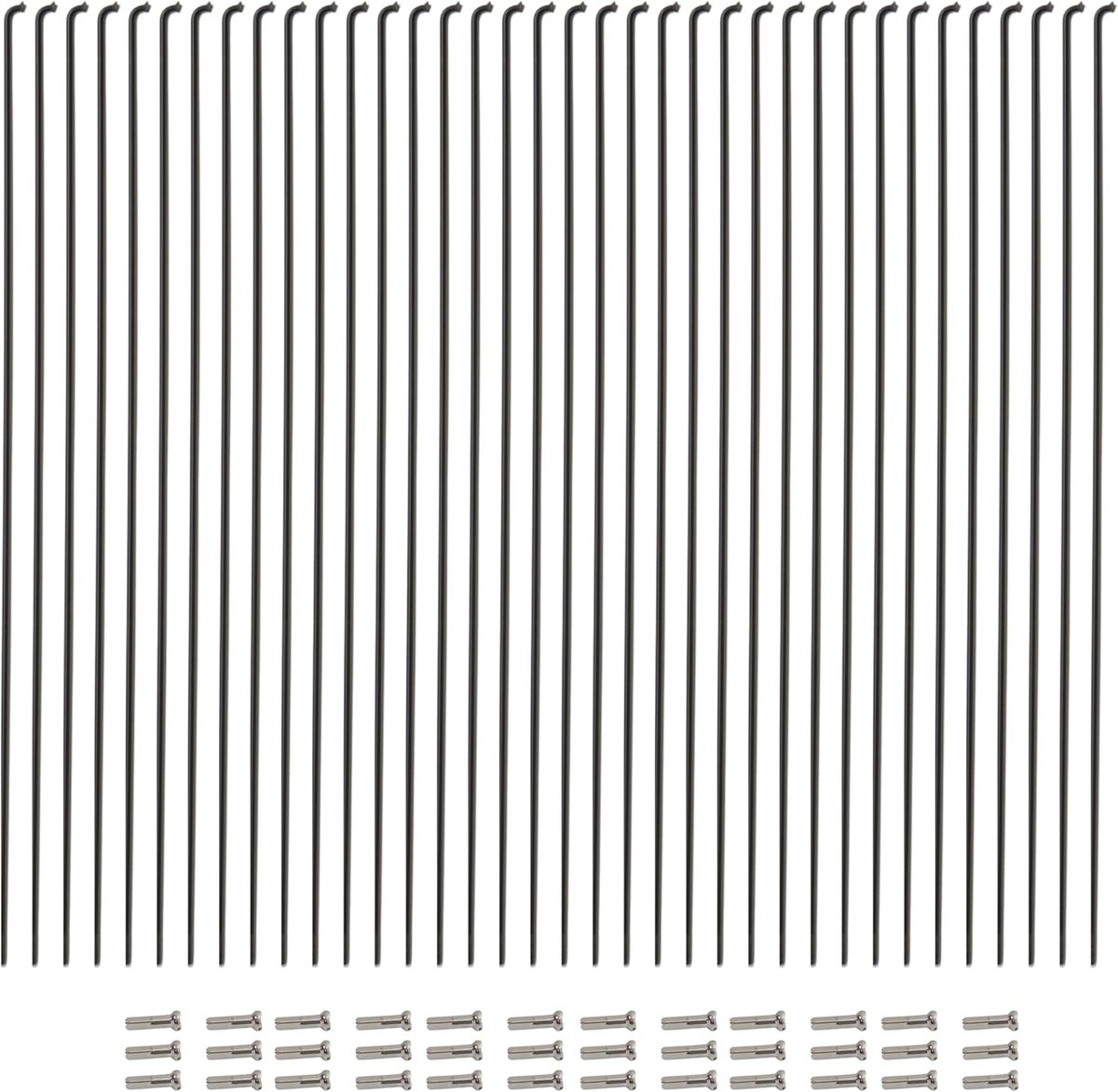 Spaken, 36 stuks, 14G J Bend, 254 mm - 294 mm, met messing nippels voor MTB-wielspaken, e-bike, downhill, trekking, stadsfietsen, vervanging/reparatiespaken