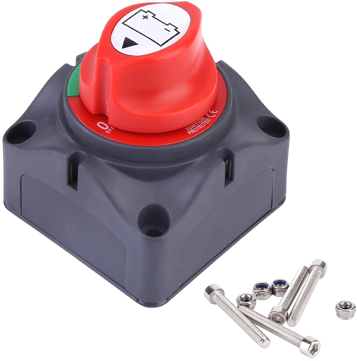 12 V batterij-isolatorschakelaar, Hoofdschakelaar 300 A, aan-uit-schakelaar voor motorfiets, auto vrachtwagen, boot, jacht, caravan, auto