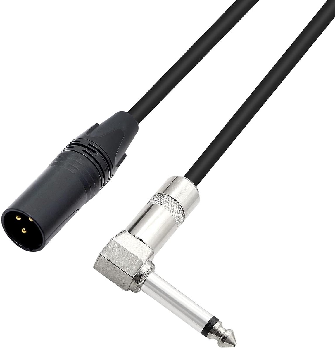 6,35 mm Mono naar XLR 3-pins kabel, 90 graden 1/4 mannelijk naar XLR mannelijk verbindingskabel voor soundbox, microfoon, eindversterker enz (50 cm)