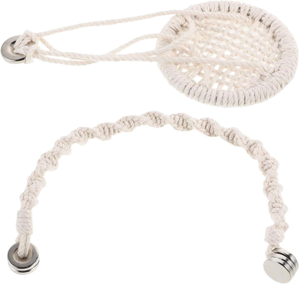 Reptielen Hangmat Klimbrug - Terrarium Accessoire - Terrarium Verrijking - Handgeweven Katoen Touw - 6x10x6 cm - Beige
