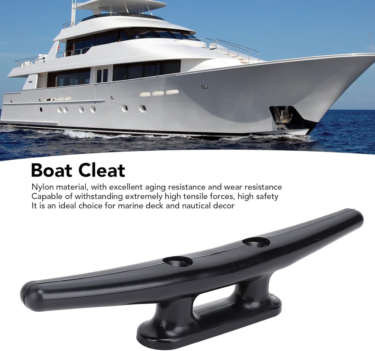 Zwart Nylon Sterke Treksterkte Dockcleat voor Marine Deck Nautische DecorDock Cleat