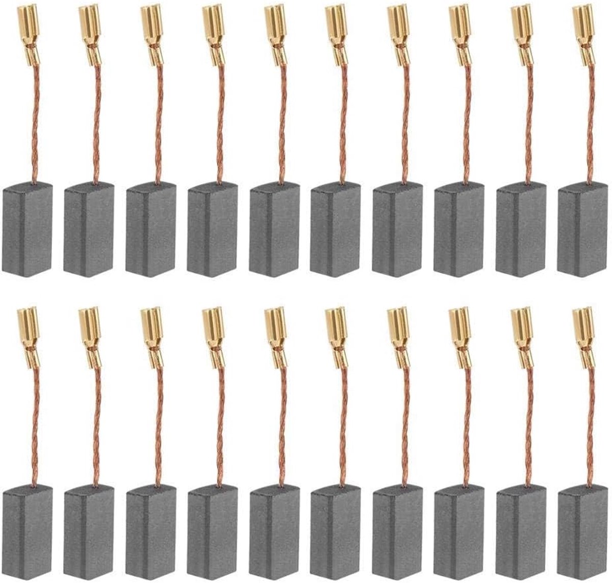 20 stuks, verwisselbare grote geleidende koolborstel voor boorhamer elektromotor boormachine hoekslijper, 100 5 × 8 × 16 mm