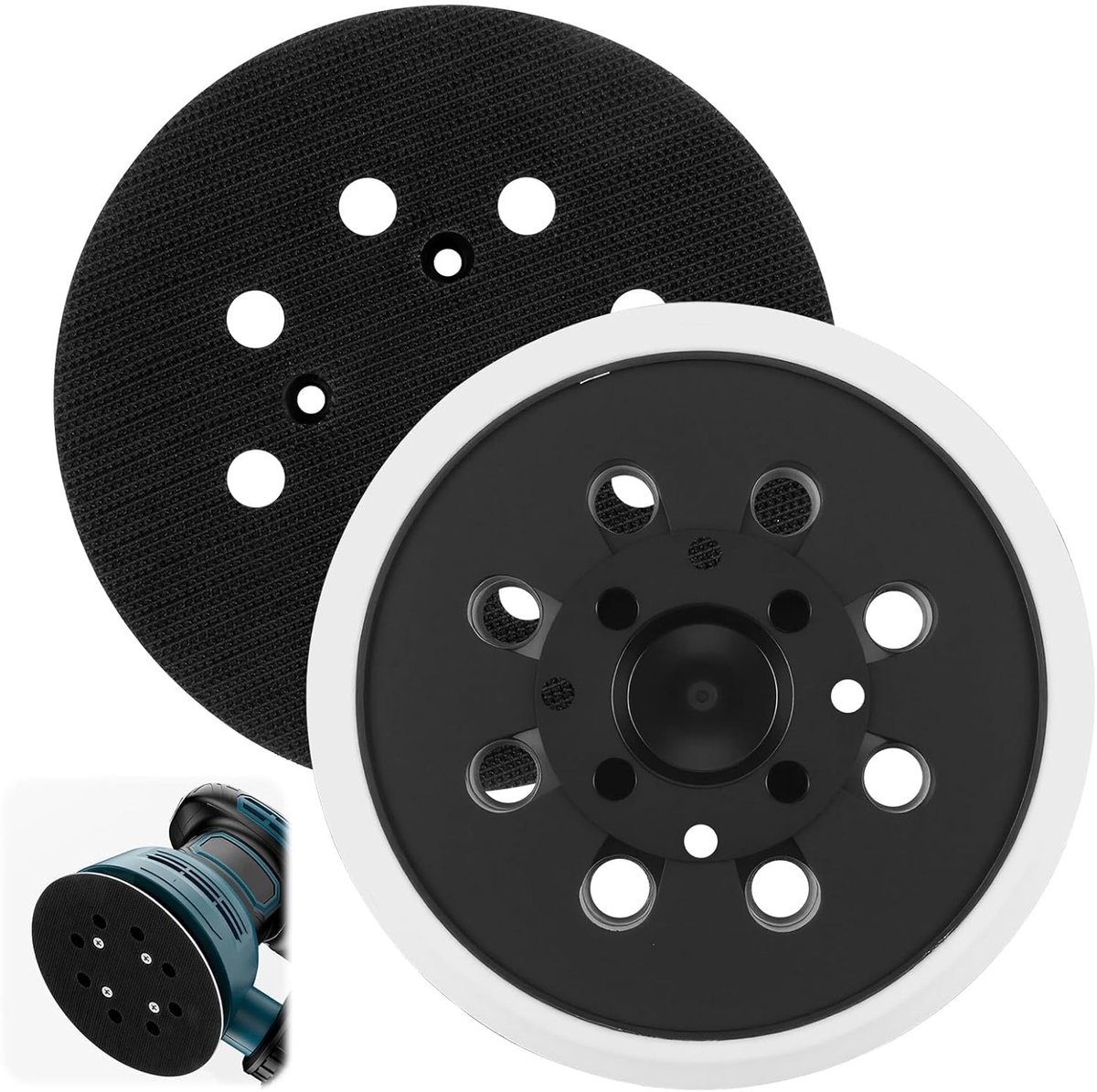 Set van 2 schuurschijven 125 mm voor Bosch, professionele schuurschijf met haak en lus, 8 gaten, compatibel met Bosch Pex 300 Ae en Pex 400 Ae excentrische schuurmachine