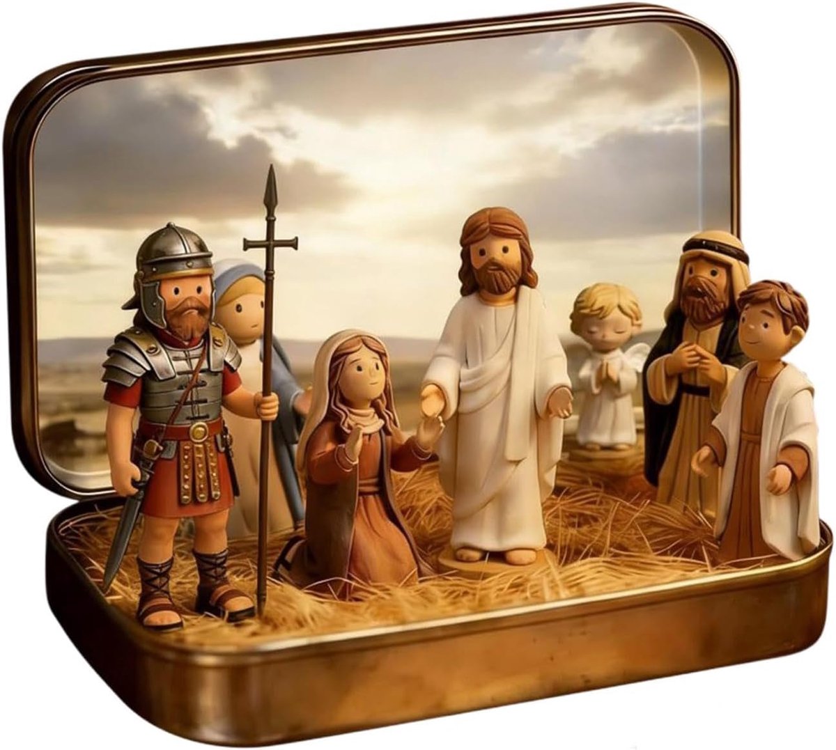 Jezus Figuurtjes Grappige Religieuze Realistische Uitbeelding | Cartoon Jezus Decor Verzamelbare Figuurtjes Voor Thuis, Appartement, Bureau, Tafel, Plank, Kerk, Boerderij, Vakantie Feest