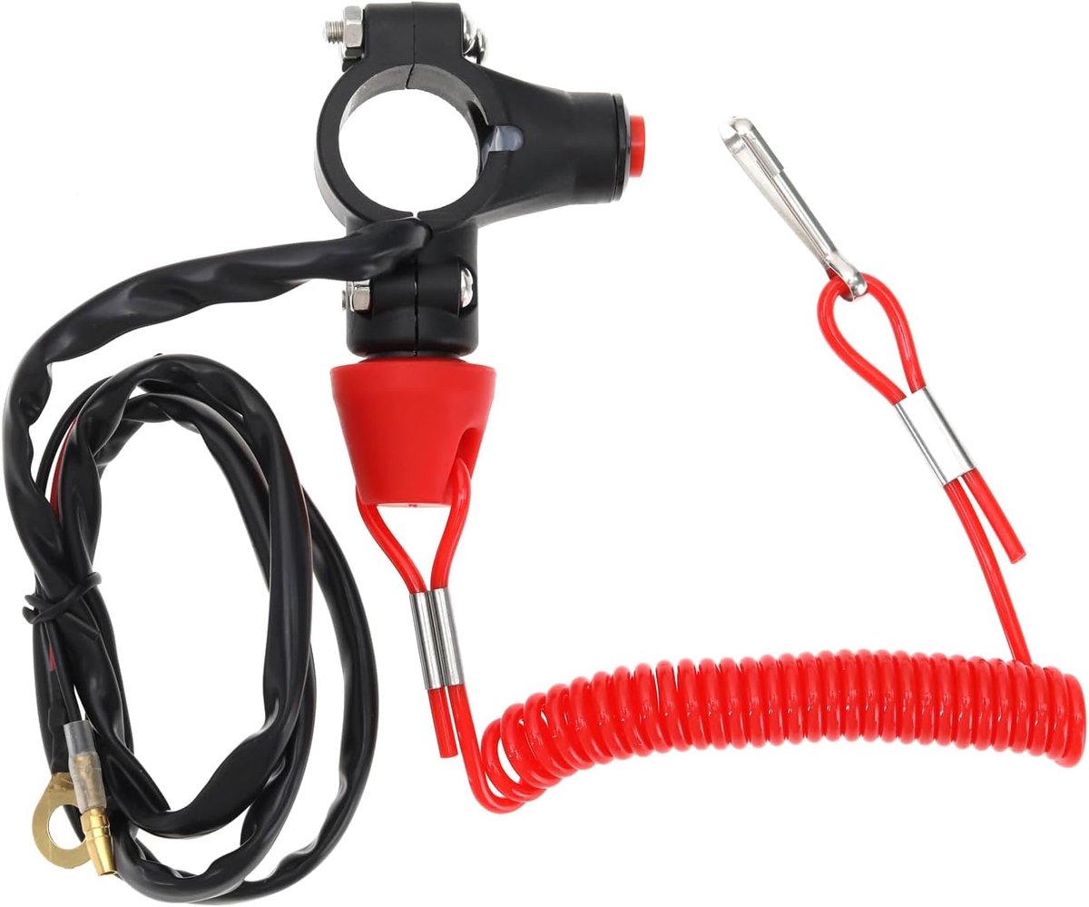 idea Stop Kill Schakelaar Knop Noodstopschakelaar Knop Lanyard Cut-Off Schakelaar Knop 2 Draad Universele Schakelaar Knop Compatibel met Pocket Fietsen Mini Off-Road Fietsen