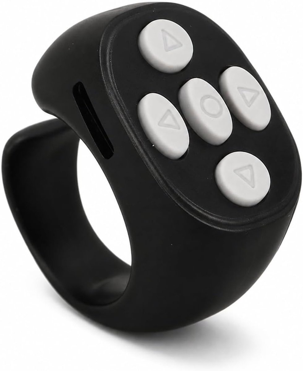 Ring Controller, Bluetooth 5.3 Draadloze Afstandsbediening Page Turner, Afstandsbediening Video Page Turner voor Electronic Book(zwart)