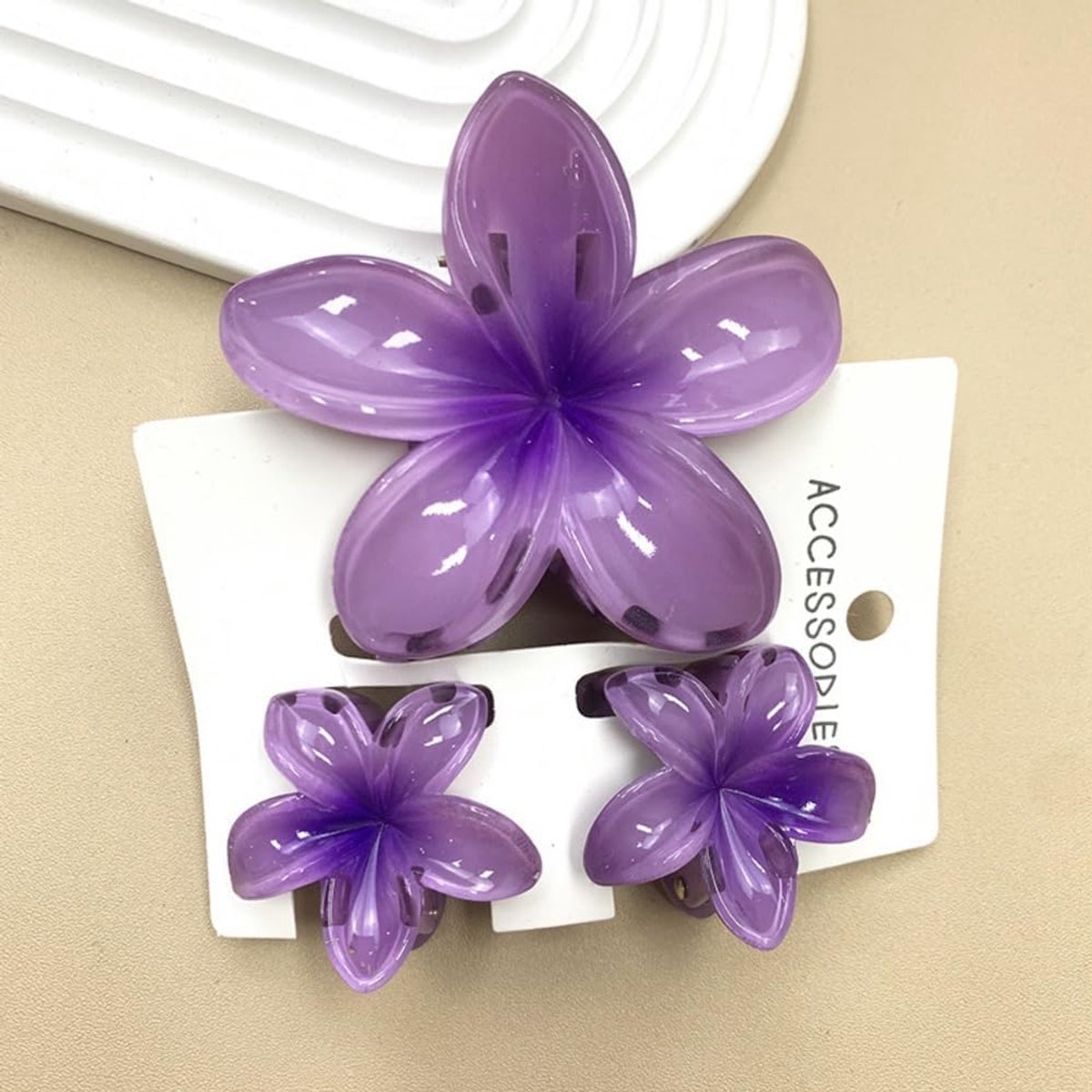 Haarspelden, bloemen haarspelden voor vrouwen, Hawaiiaanse bloemenhaarklem, antislip bloemenspelden, haarspeld, bloem, haarstylingaccessoires voor dik, dun haar, paars