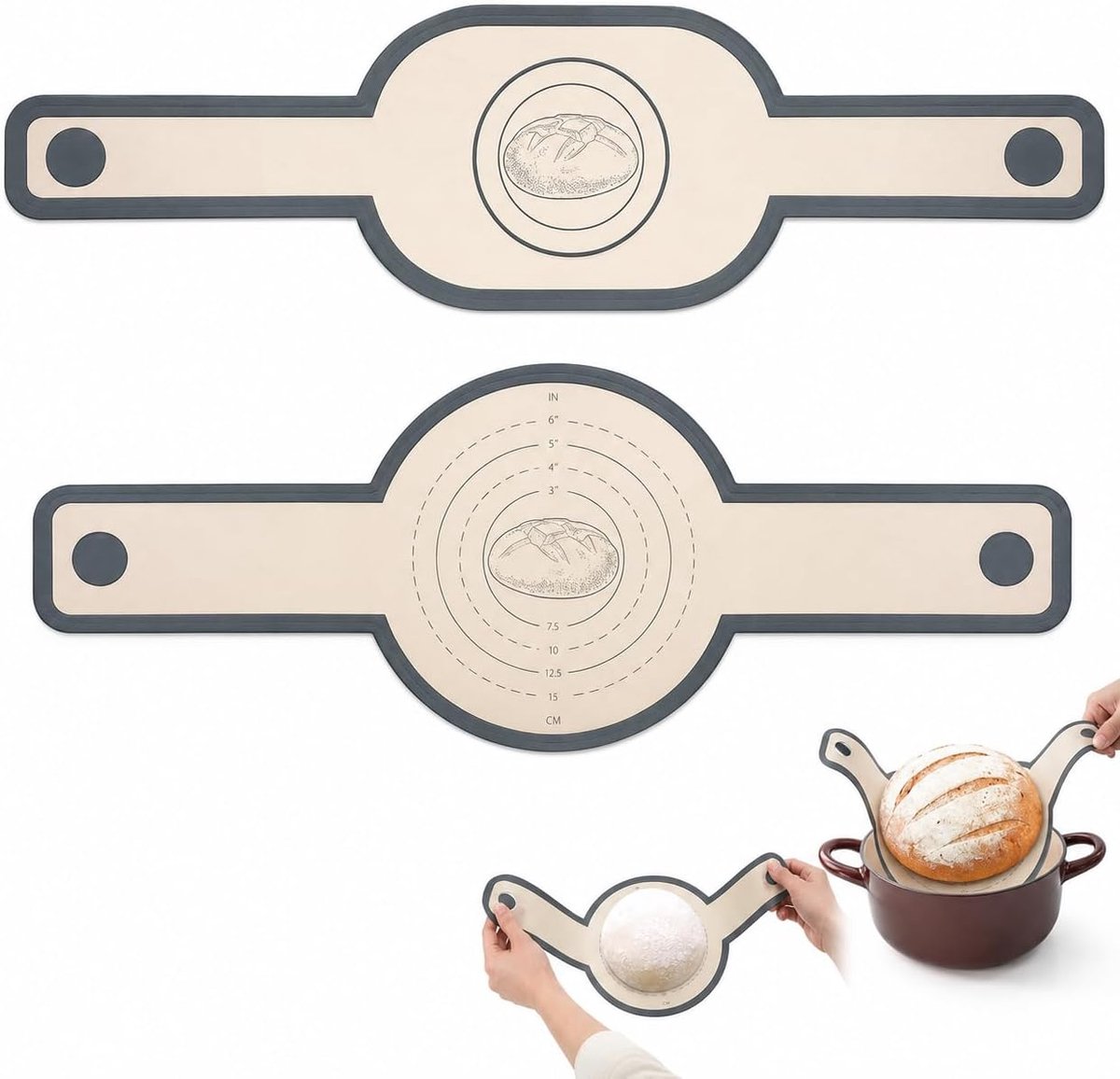 Siliconen Bakmat Set - Ronde & Ovale Vormen - Herbruikbaar en Antikleef - Ideaal voor Oven en Dutch Oven - SnelShoppen