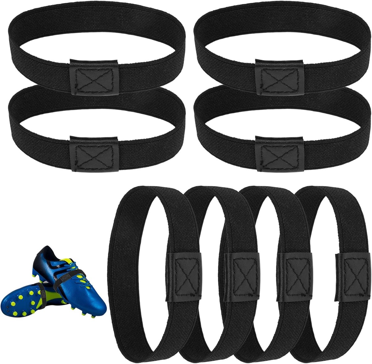 SnelShoppen - 8 Stuks Veters Fixeerband voor Voetbalschoenen, Scheurvaste Bevestiging, Duurzaam rPET, Anti-slip Veters Fixatie, Ideaal voor Sport en D