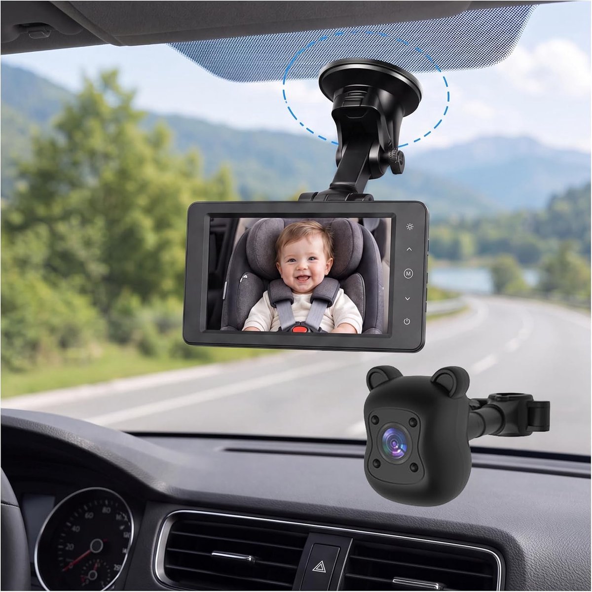 Babycamera auto dubbele camera - groothoek-HD - nachtzicht - veilig toezicht op de achterbank - SnelShoppen