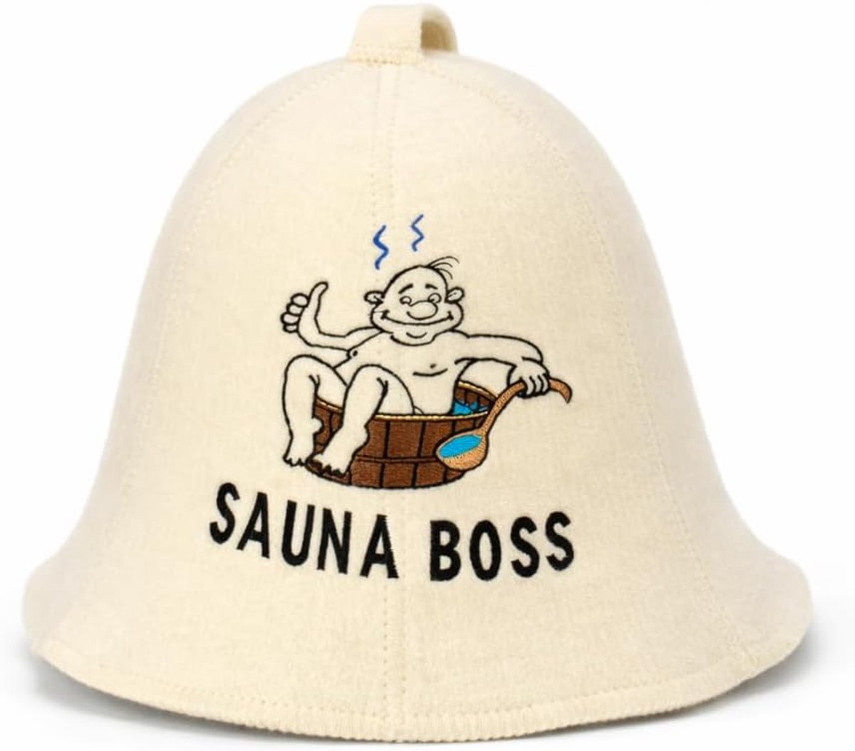 Saunahat Sauna Boss Bucket - Wit - 100% Organisch Wolvilt - Bescherm je Hoofd tegen Hitte - SnelShoppen
