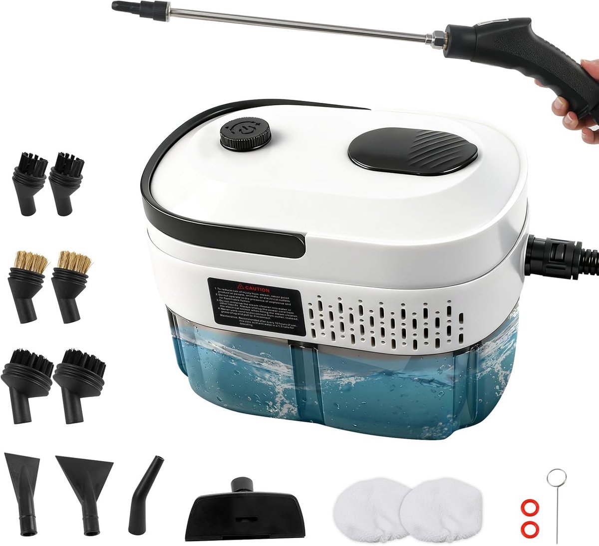 Stoomreiniger Handapparaat 2500W - 1.4L Watertank - 3 Stoomstanden - Effectief voor Vloeren en Keuken - SnelShoppen