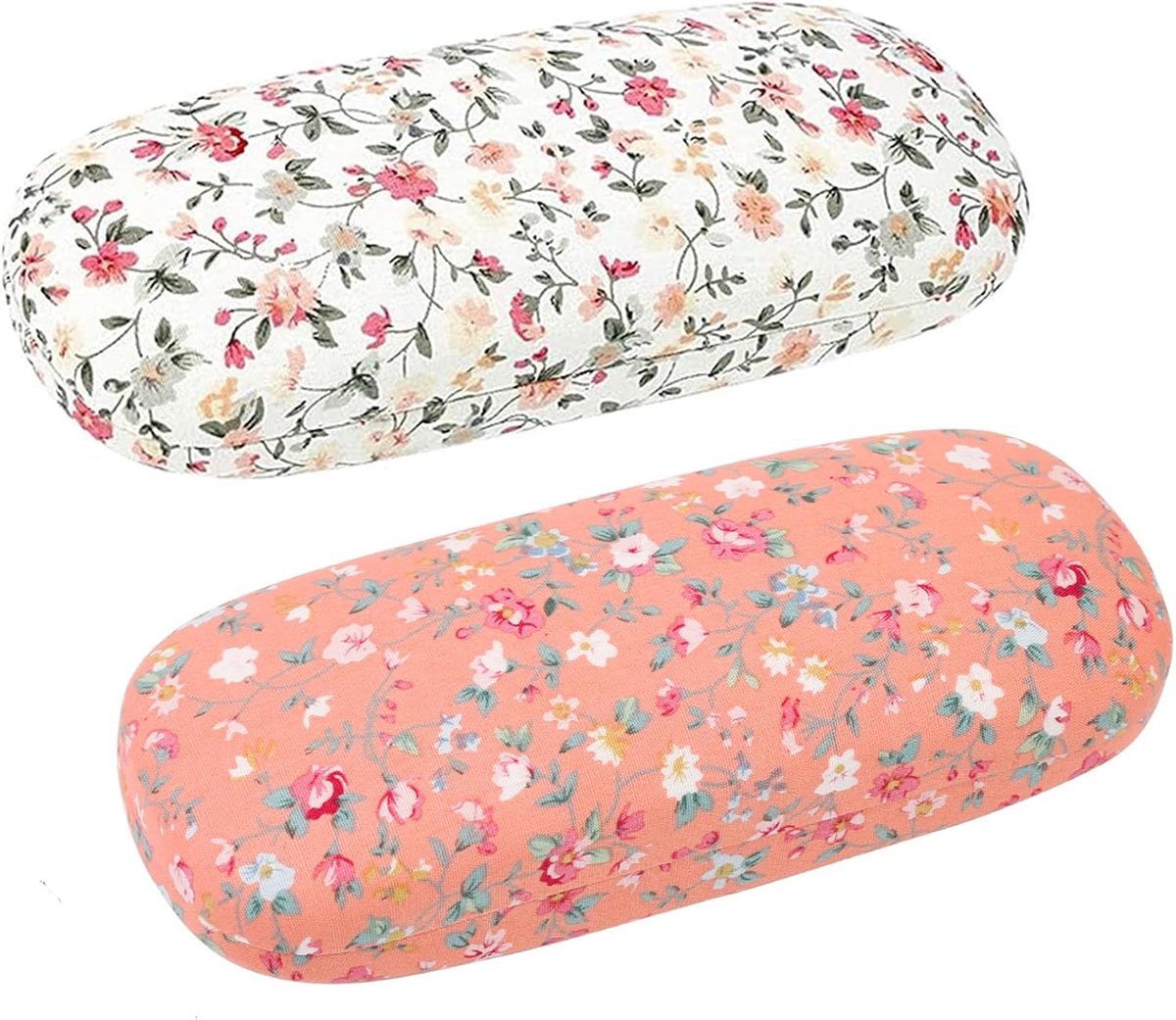 Brilcase set van 2 - Portemonnee met bloemenprint - Harde schaal - Ideaal voor brillen en zonnebrillen - SnelShoppen