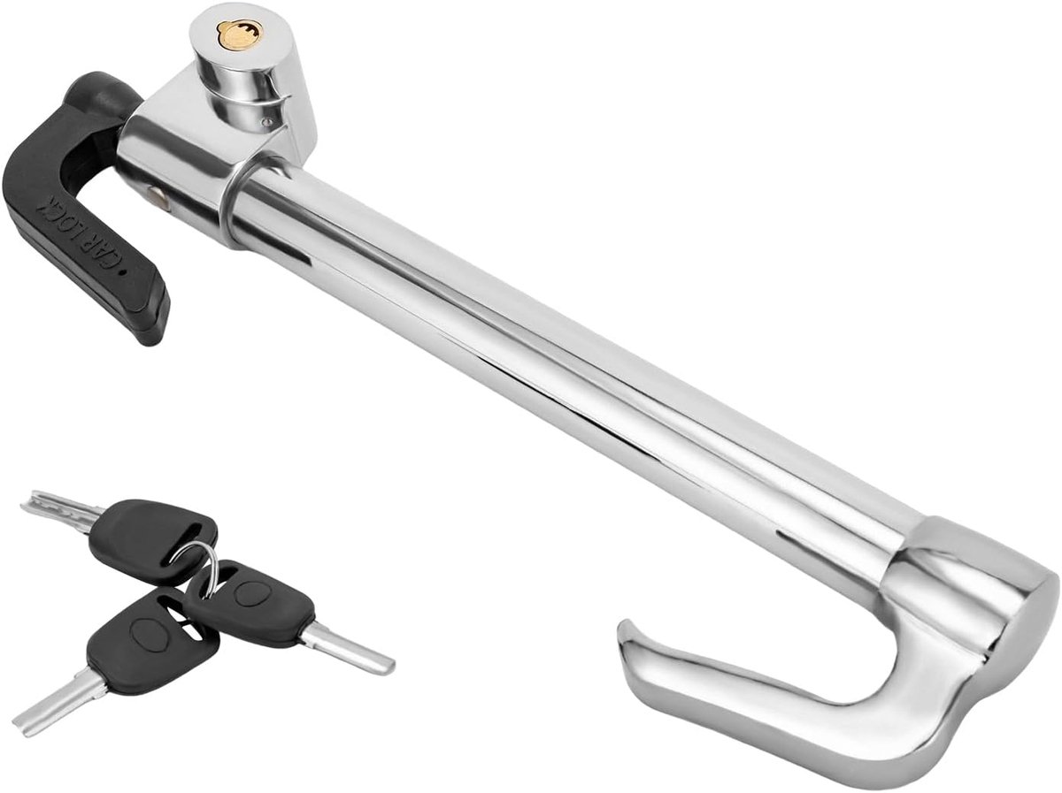 Stuurwielslot auto 35-85 cm - universeel - met 3 sleutels - biedt optimale diefstalbeveiliging - SnelShoppen