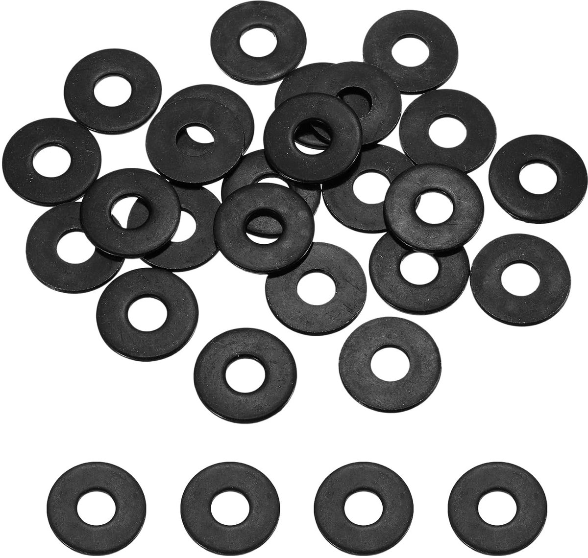 Platte sluitringen, M8 DI x 18 mm, DE, 304 roestvrij staal, zwart, zink, afdichtringen voor schroeven en bouten, 40 stuks