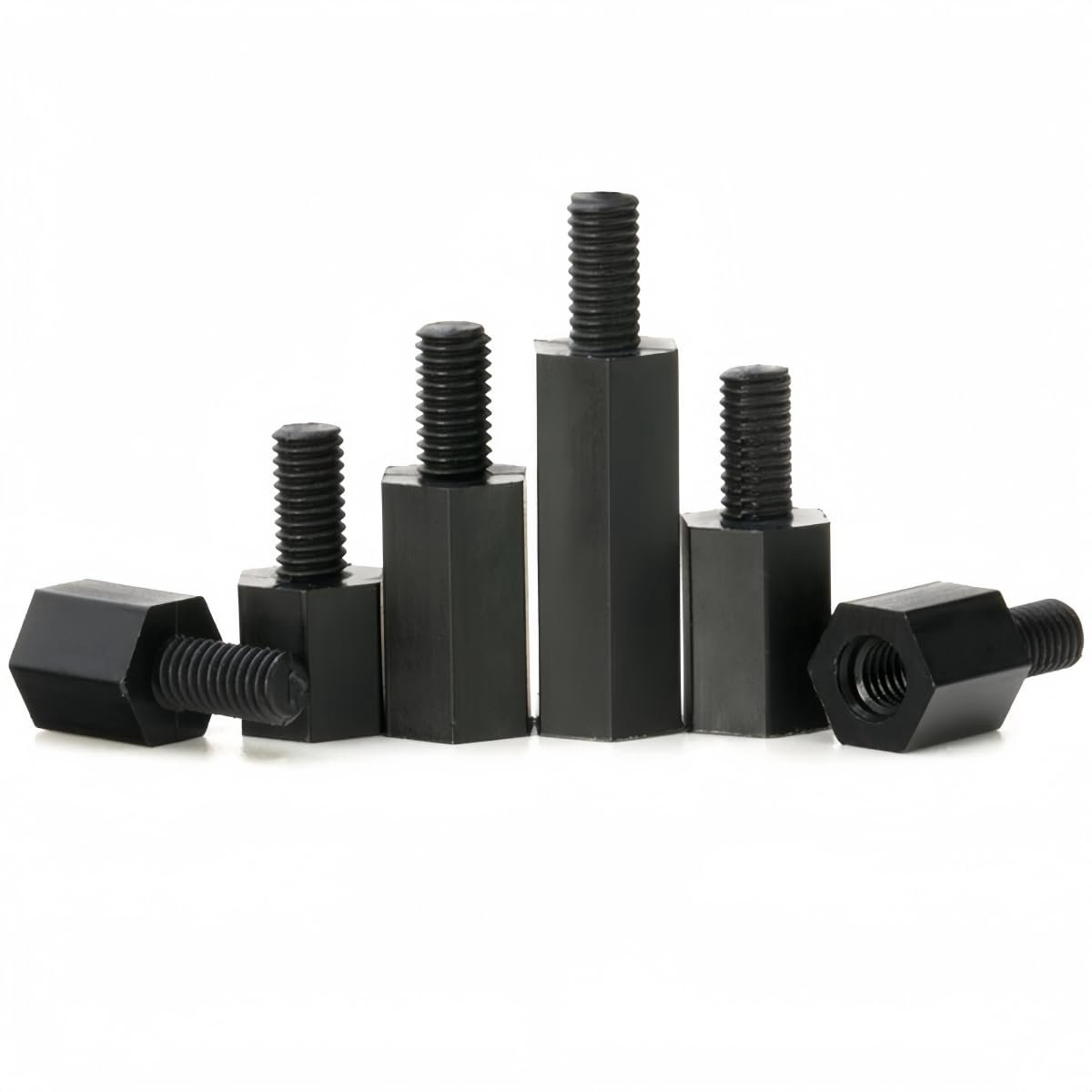 Nylon, zeshoekige afstandhouders, zeshoekig, mannelijk, vrouwelijk, kolomschroeven, M4 x 50 + 6 mm (20 stuks)