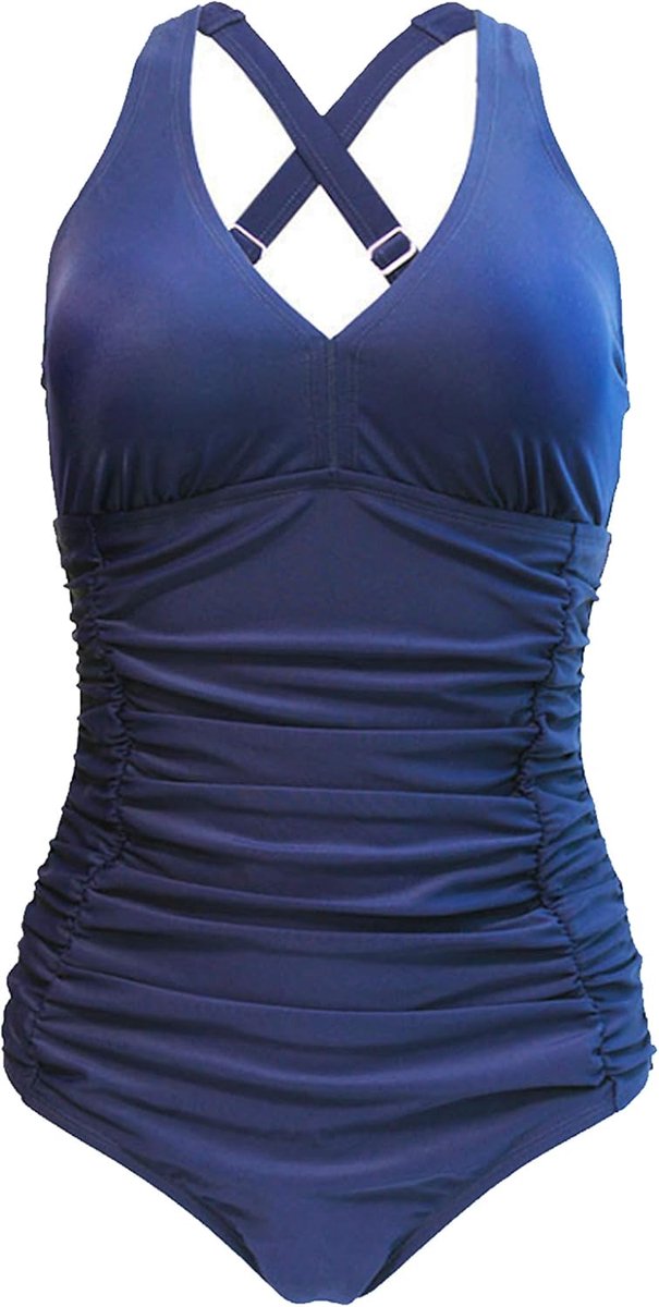 Badpak voor dames, V-hals, eendelig, push-up, badmode, zwempak, hoge taille, badpak voor dames, buikweg