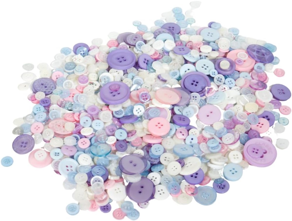 Knopen 250 g - macaronmix - pastelkleurkeuze voor naaien, kaarten maken en kinderambachten