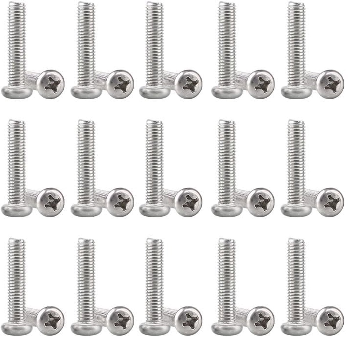 30 stuks kruiskopschroeven, maten M2, Phillips ronde kopbouten voor machines, meubels, autoreparatie, elektronica, doe-het-zelfprojecten