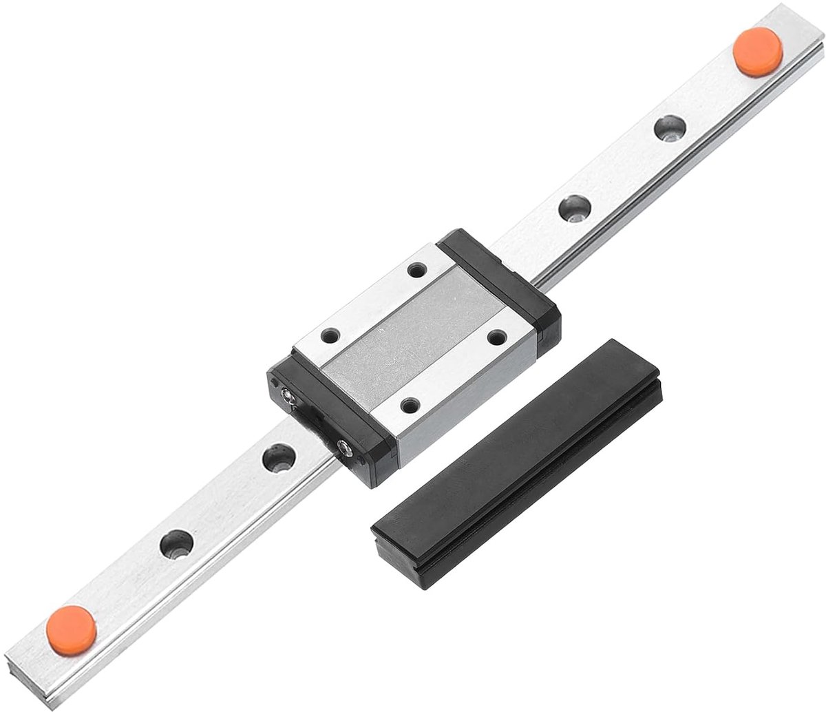MGN12 Lineaire geleiding, 200 mm, met MGN12H glijblok en mini MGN12 lineaire geleiding van kunststof, voor doe-het-zelf 3D-printers en CNC-machines, zwart