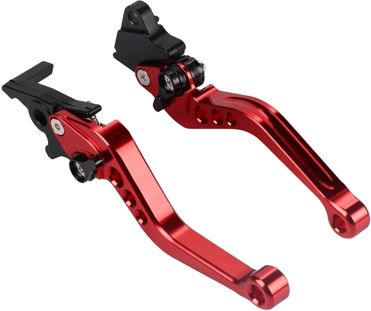 1 paar, aluminiumlegering, L-vormig, rood, onbehandeld, voor motorfiets, fiets, rem, handgreep, reserveonderdelen, hoogwaardig