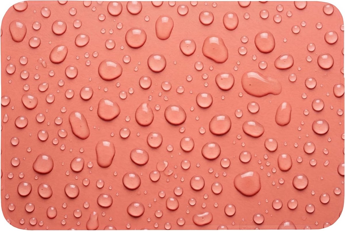 Badmat Rechthoekig 90x60 cm Badkamer Accessoires Bath Mat Anti Slip Wc Memory Foam Wasbaar Zacht Bathroom Toilet Mats Washable Water - Druppels - Roze