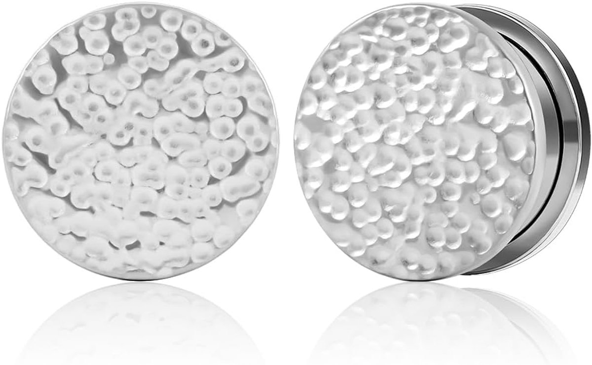 Oortunnel, 1 paar, enkele uitlopende plug, oortunnel, pailletten, van roestvrij staal, piercing, expander, sieraden voor vrouwen en mannen, 6 mm tot 16 mm