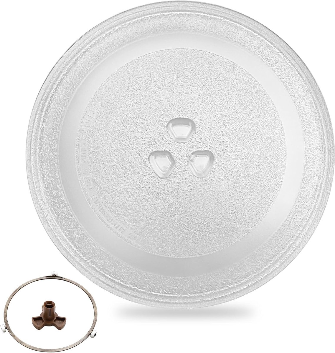 magnetron plaat glas Ø 24,5cm | Universeel draaiplateau magnetron glazen plaat vervanging met plaatring en ondersteuning