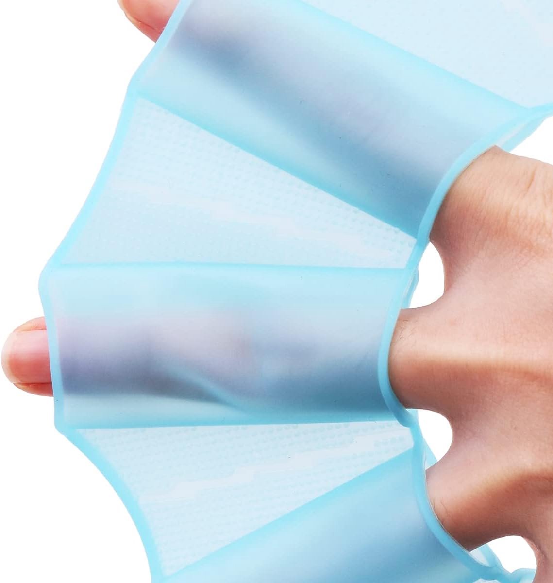 2 paar zwemhandschoenen met zwemvliezen palmzwemuitrusting kikkerklauwen surfpeddels aquatisch zwemmen voor snorkelen voor kinderen vrouwen mannen voor zwemtraining (blauw M+L)