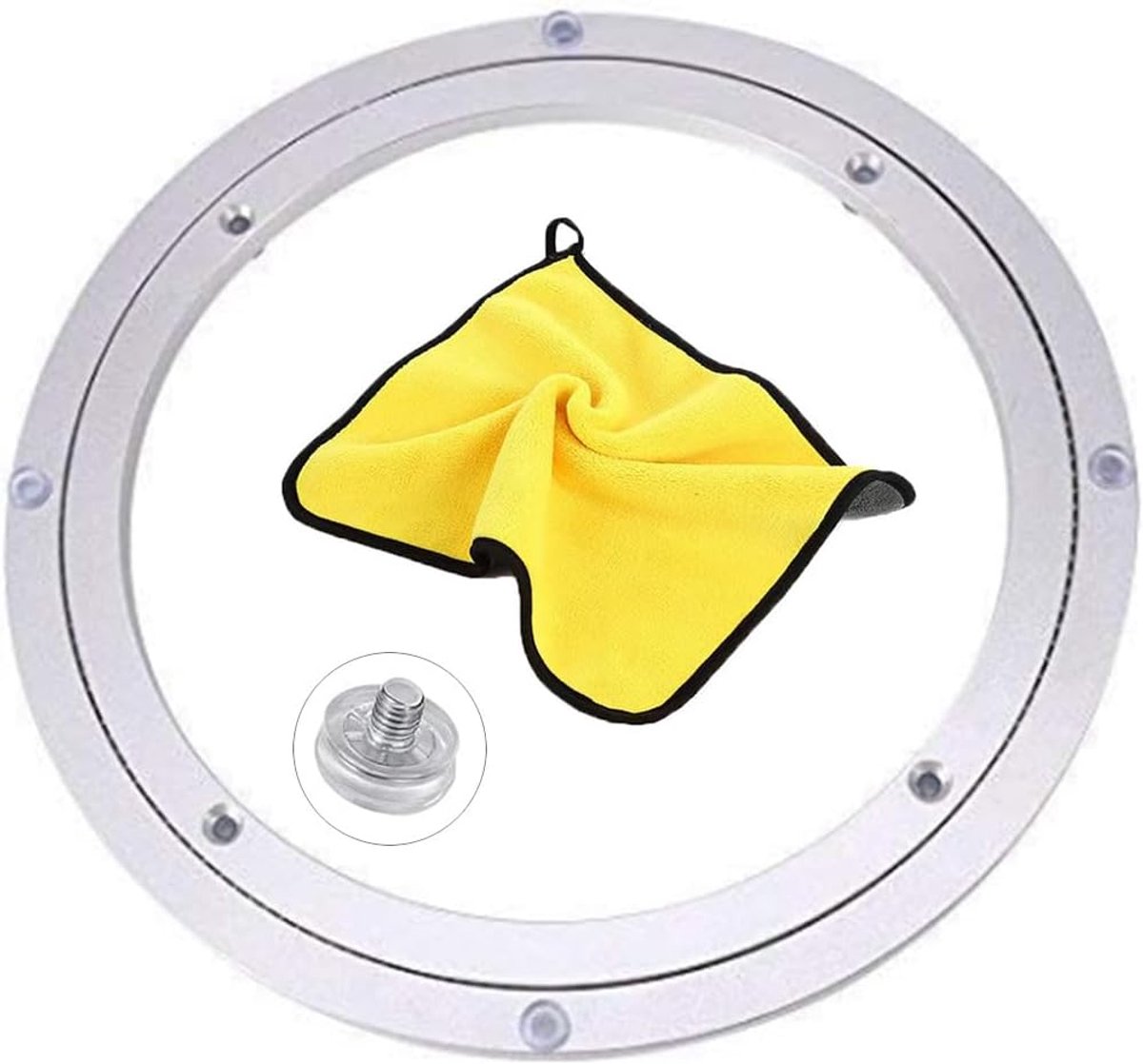 Draaiplateau met kogellagers, 360 graden voor tafel, groot draaibaar platform van aluminium voor lunch, cake, tv-monitorstandaard (50 cm (20 inch), 2 stuks