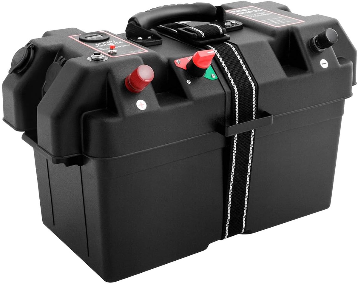 Accubak voor bootmotor - robuust PP materiaal - USB-aansluiting - veilige batterijbescherming - SnelShoppen