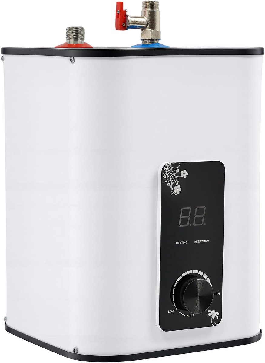 Warmwaterboiler 8 liter - ondertafelboiler - 1500 W - snel warm water voor keuken en badkamer - SnelShoppen