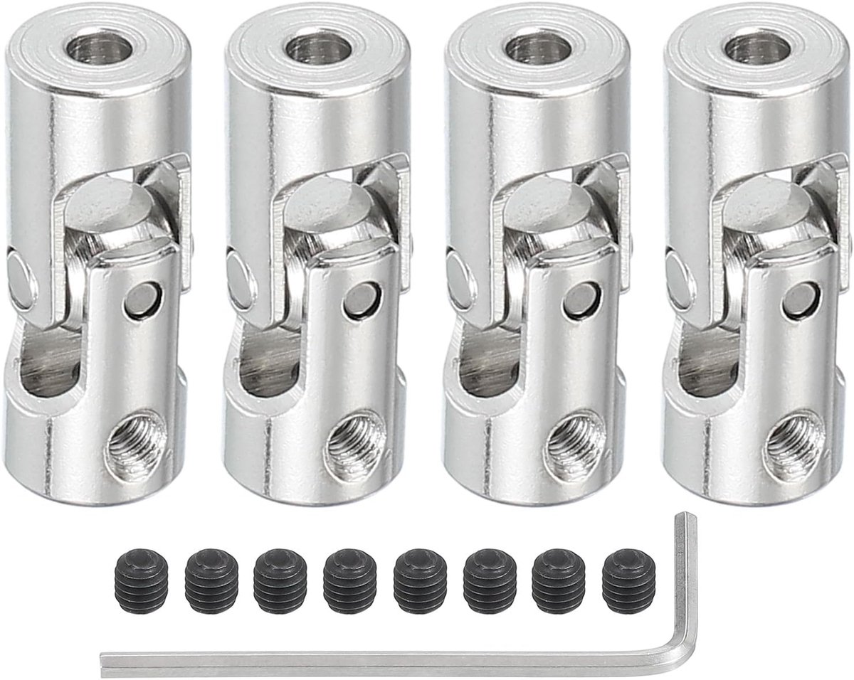 Universele draaischarnier, 2,3 mm tot 3 mm, binnendiameter, 4 stuks, U-asconnector met M3-schroeven voor robotmotormodellen