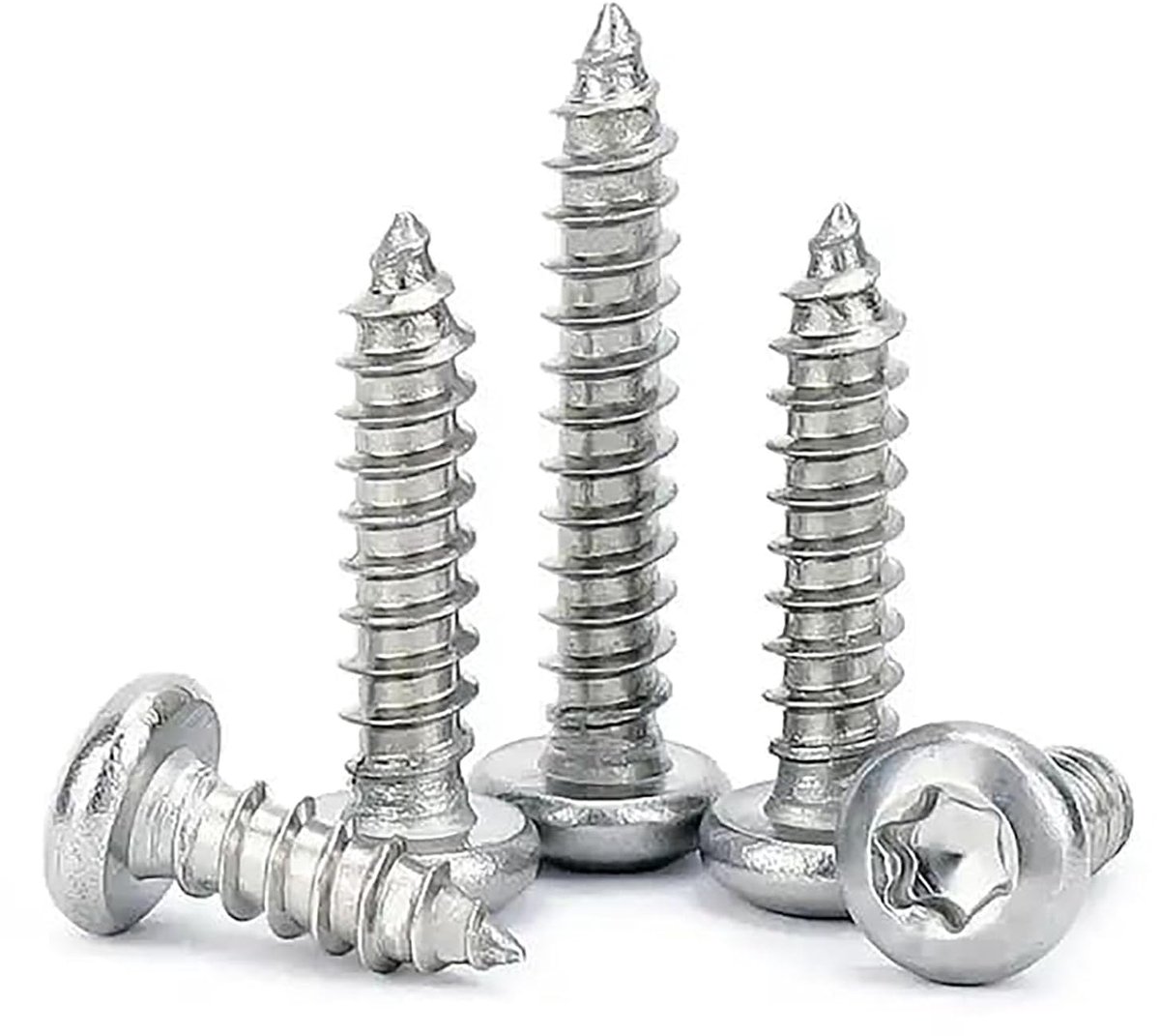 Torx plaatwerkschroeven, rondkopschroef, roestvrij staal 304, zelfborende houtschroeven (50 stuks)