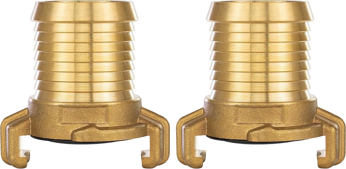 2x Messing Snelkoppeling 1 1/4 inch Slangtule (Geka systeem koppeling 1 1/4 inch)