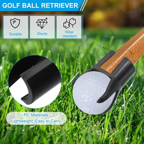 Golfbal retriever, 10 stuks golfbal 4-polige pick-up grijper terug saver klauw putter grip picker bovenste gereedschap voor golfers putter swing handvat accessoires, zwart — afbeelding 3