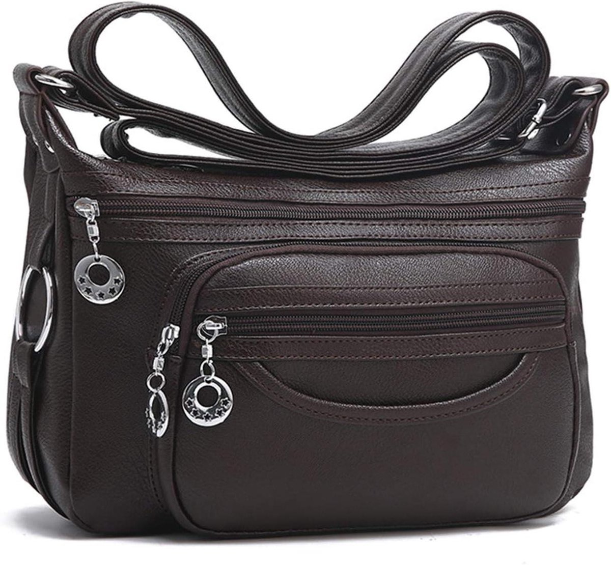 Dames Handtas - Schoudertas Crossbody - Dagelijks Gebruik - Zacht PU Leer - 27 x 14 x 19 cm - Zwart