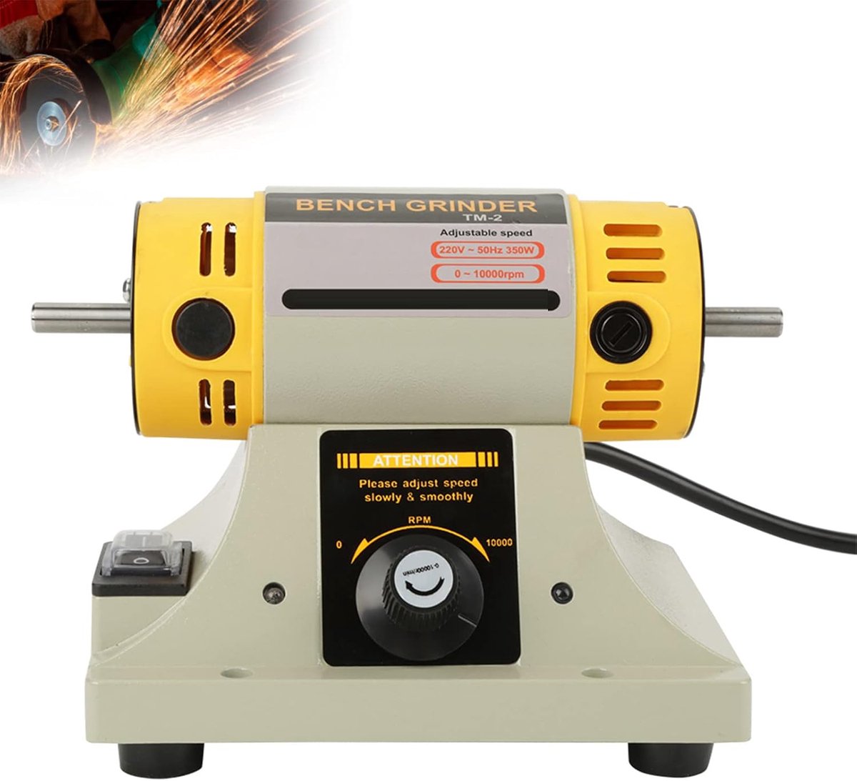 Polijstmachine voor sieraden - 0-10000 tpm - dubbele elektrische slijpmachine - perfect voor fijn werk - ShopVlot