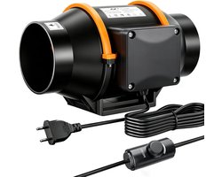 Ventilator 100mm - verstelbaar - stille flue fan - ideaal voor kweektenten - ShopVlot