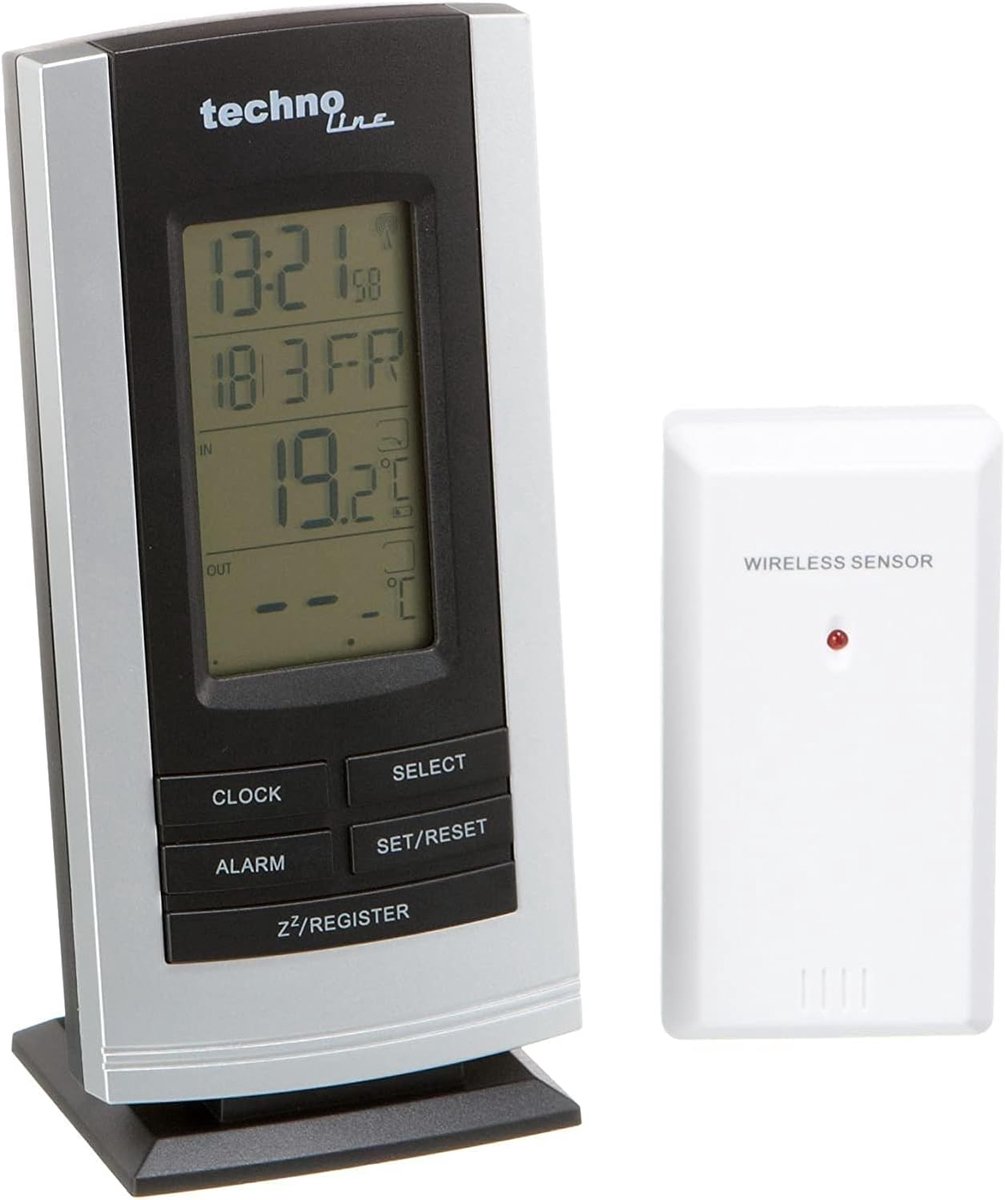 Wetterstation WS 9180 - Funkuhr - Zilver - Binnen- en buitentemperatuurweergave - ShopVlot