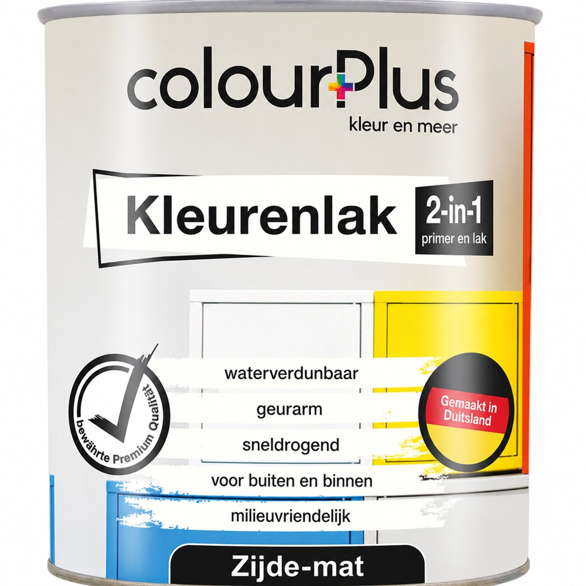 ColourPlus Lakverf - Dekkende Verf - Acrylverf - 2-in-1 - Weerbestendig - Zijdeglans - Grijs - 750ml
