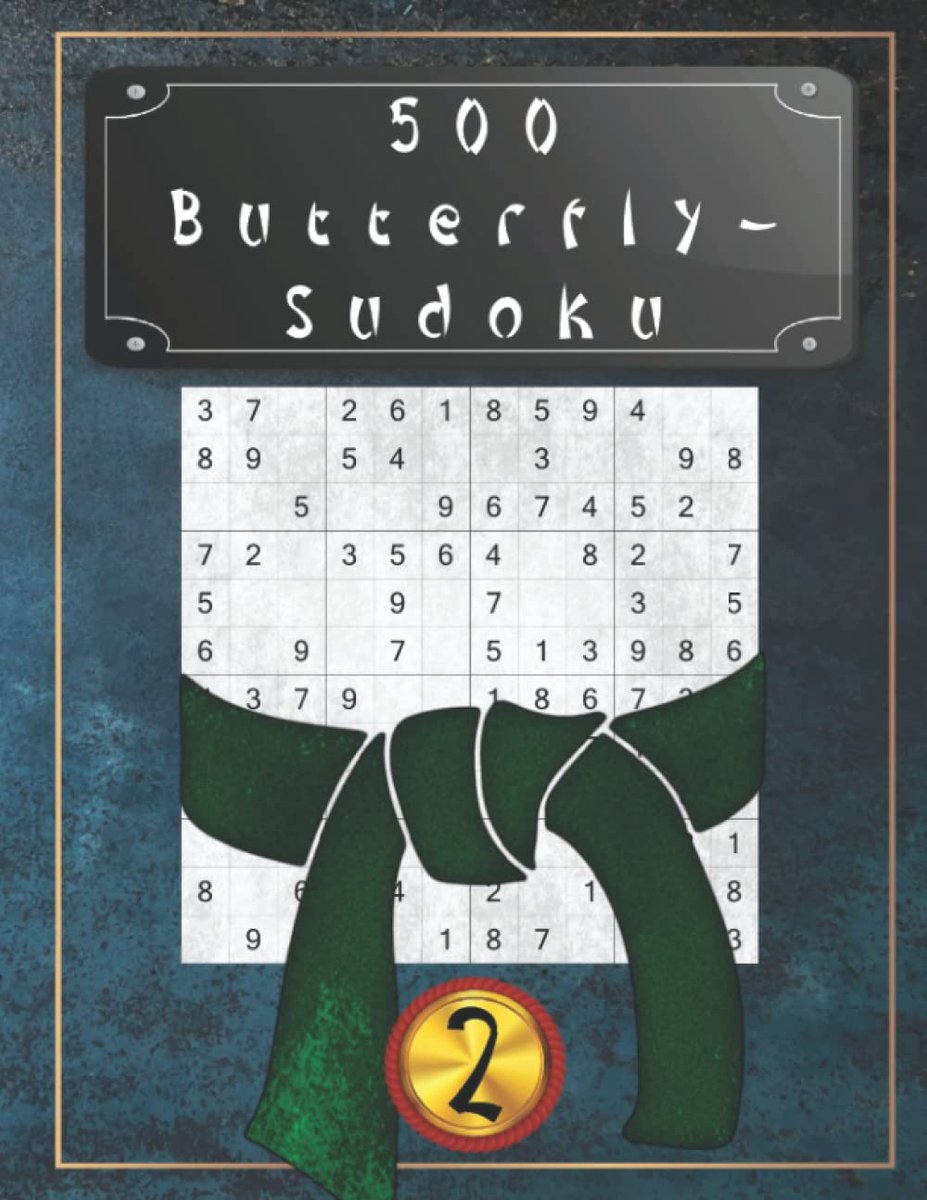 500 butterfly sudoku puzzels - gemiddeld niveau - hersentraining - uitdagende puzzelervaring - ShopVlot