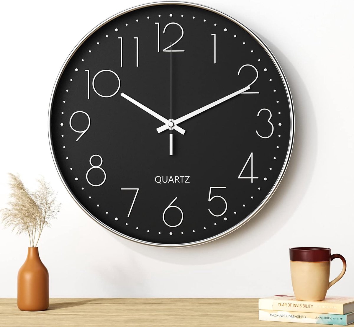 Wandklok 30 cm - Modern Minimalistisch Design - Stille Quartz Beweging - Perfect voor Woonkamer - ShopVlot